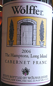 Wolffer Estate Vineyard 2004 Cabernet Franc (Hamptons Long Island)