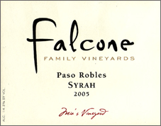 Falcone Family Vineyards Paso Robles Syrah